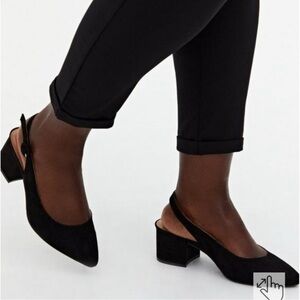 Torrid Velvet Pointed Toe Slingback Pumps Black Size 11